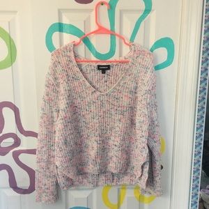 Pink and blue knit sweater